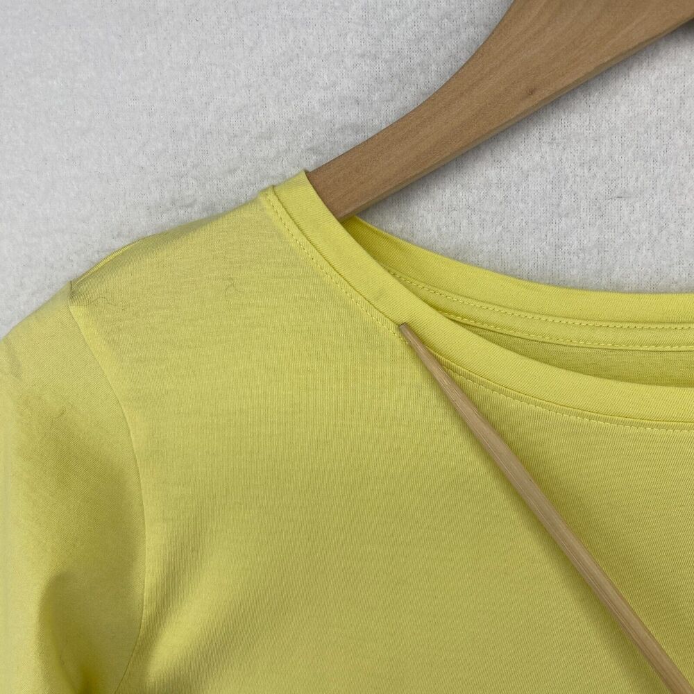 EILEEN FISHER Top S Organic Cotton Jersey Crewneck Short Sleeve Yellow - Picture 11 of 13